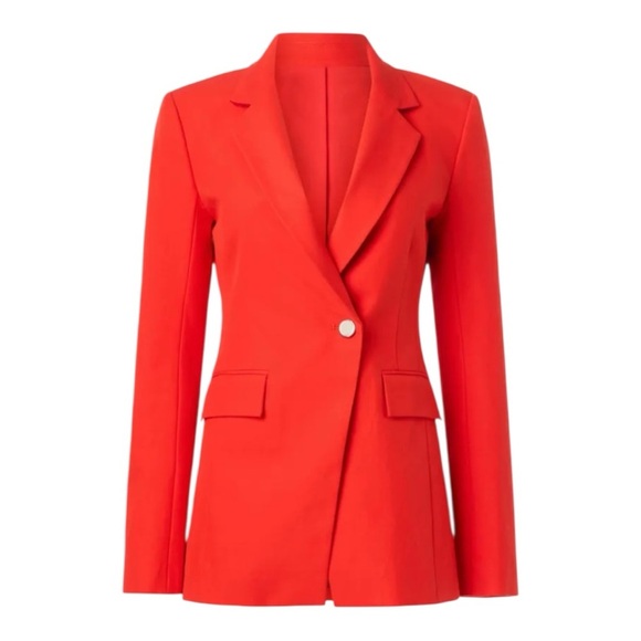 Derek Lam 10 Crosby Noah Jacket Blazer Single Breasted in Red Size 0 - Picture 1 of 10